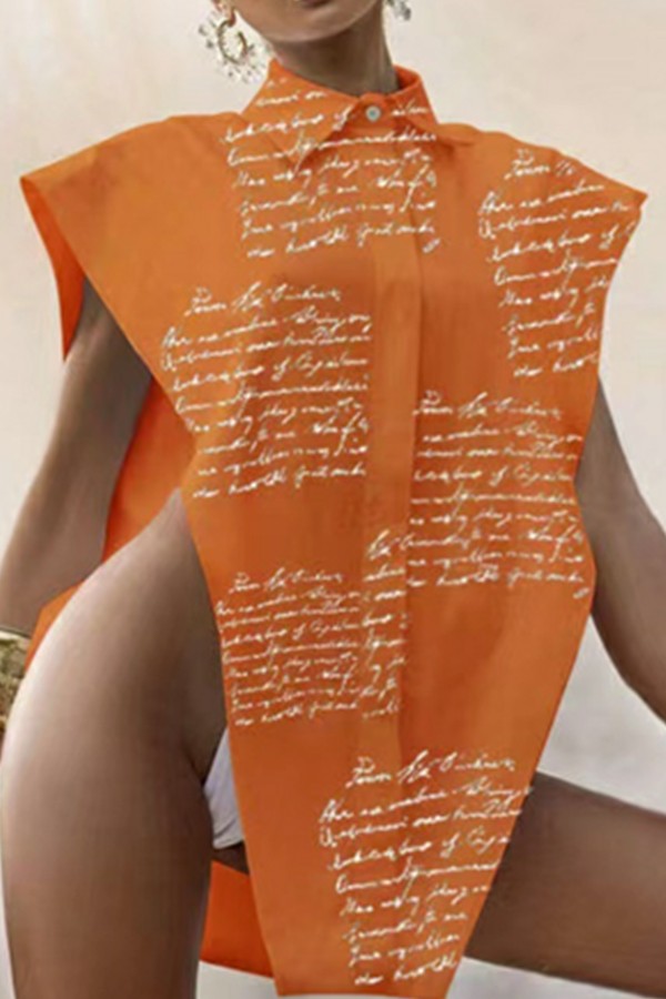 show shoulder loose  sexy print vest top