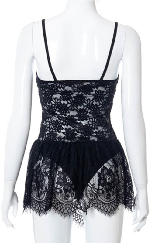 lace sling halter hollow sexy dress