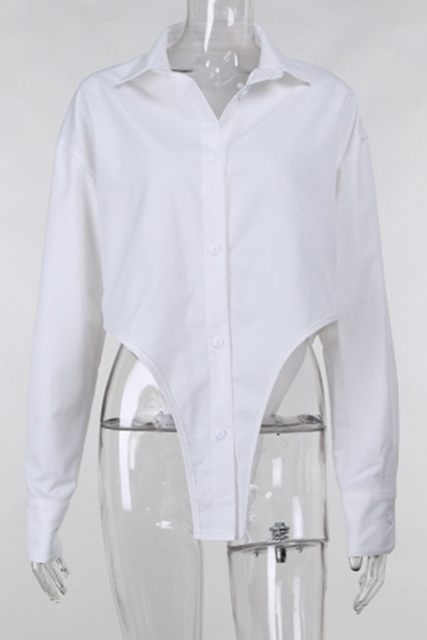 irregular long sleeved shirt