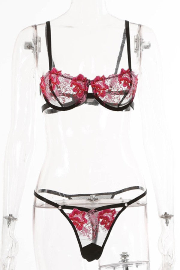 lace perspective sexy lingerie set