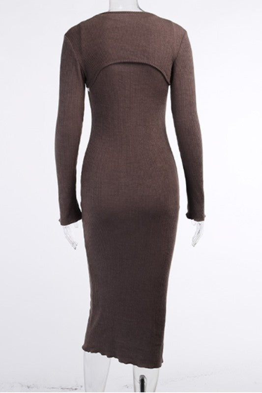 sexy hollow shawl shirt two piece dress