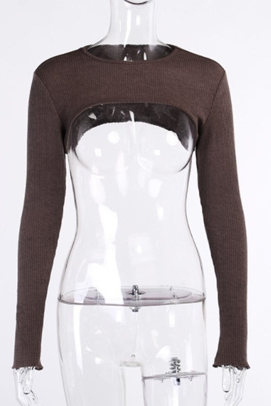 sexy hollow shawl shirt two piece dress