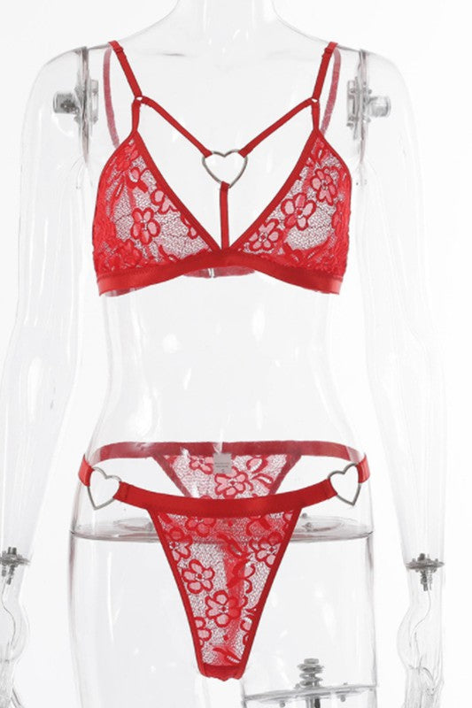 lace perspective sexy lingerie set