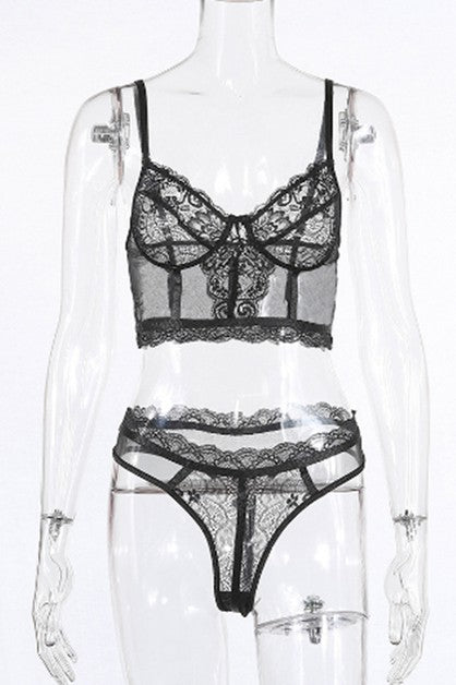 Sexy Lace Stitching Lingerie Set
