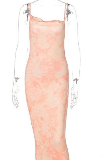 slimming halter strap mid length dress