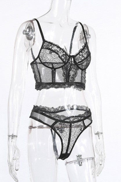Sexy Lace Stitching Lingerie Set