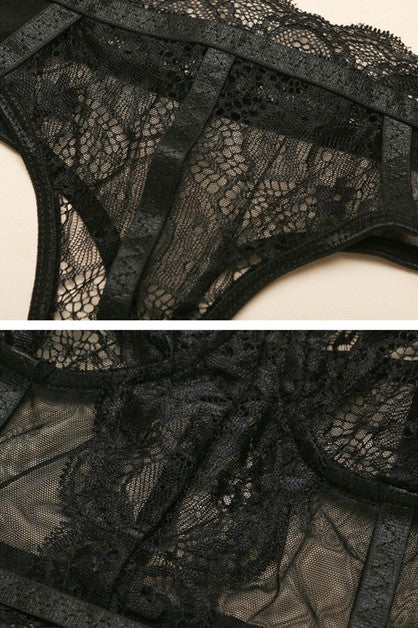 Sexy Lace Stitching Lingerie Set