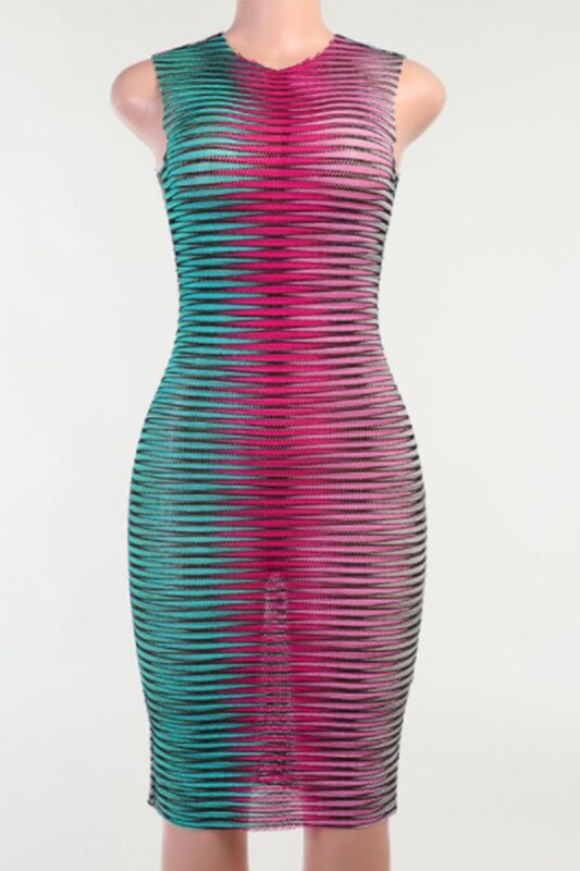 wheat ear net vest dress