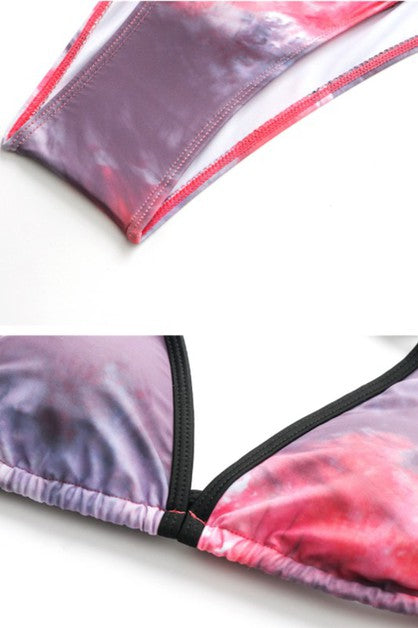 tie dye  three piece swimsuit