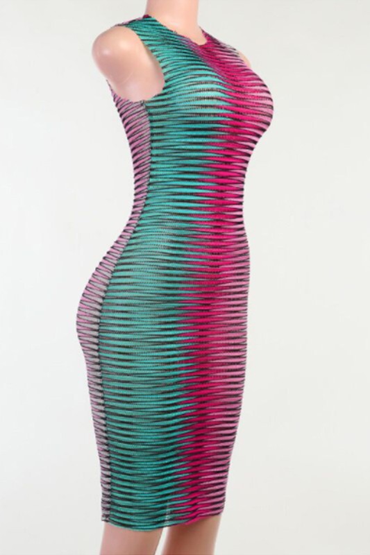 wheat ear net vest dress