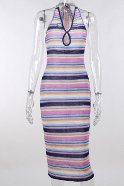 halter neck strap dress