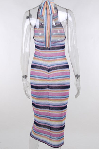 halter neck strap dress