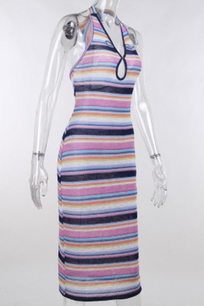 halter neck strap dress