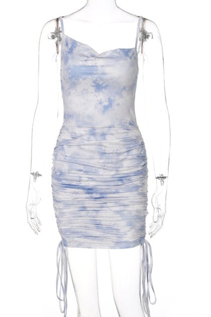 slimming halter strap mid length dress