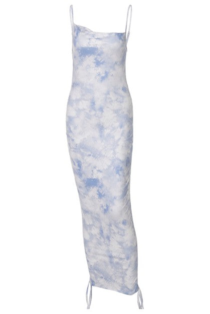 slimming halter strap mid length dress