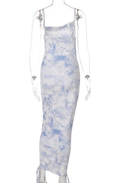 slimming halter strap mid length dress