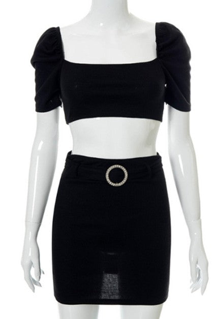 waist and navel open back set