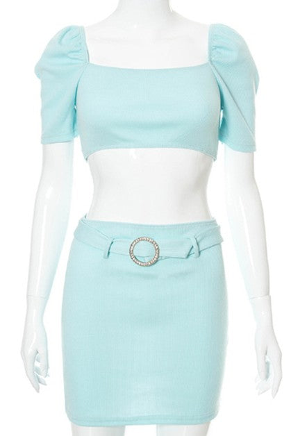 waist and navel open back set