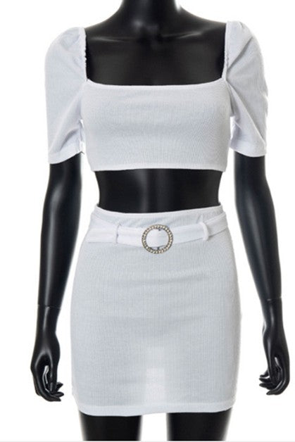 waist and navel open back set