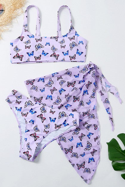 Ladies Split Three piece Swimsuit