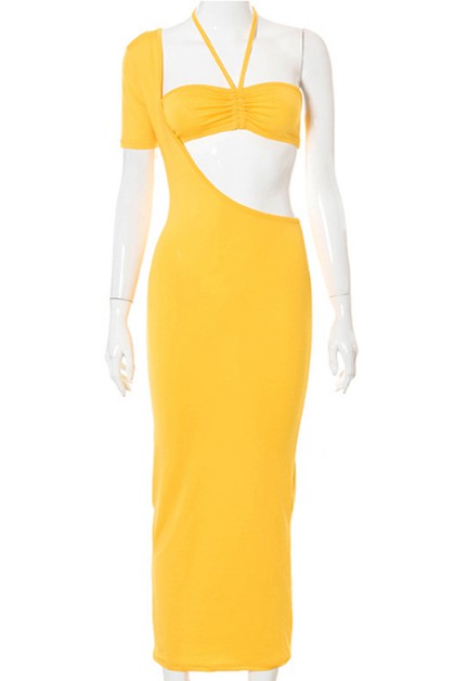 unilateral sleeves dress