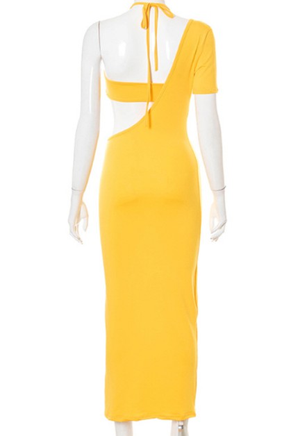 unilateral sleeves dress