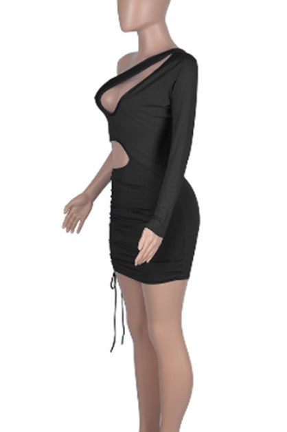 high neck short dress