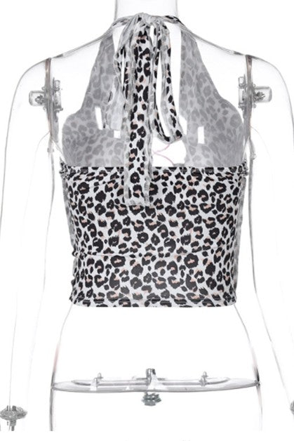 tether hanging neck strapless top