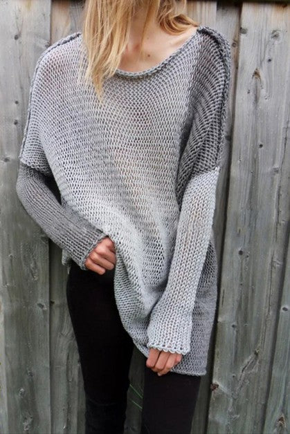 long sleeved pullover color blocking sweater