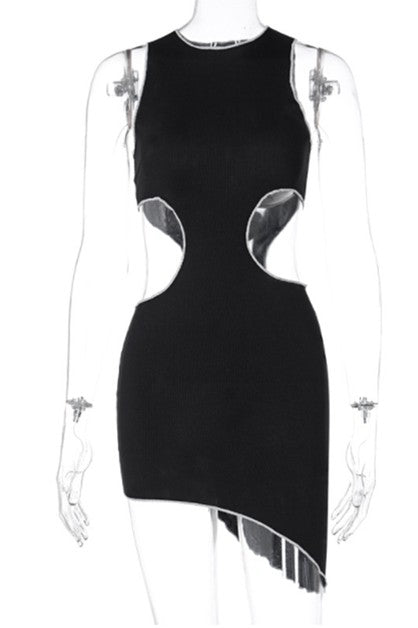 sleeveless vest waist hollow dress