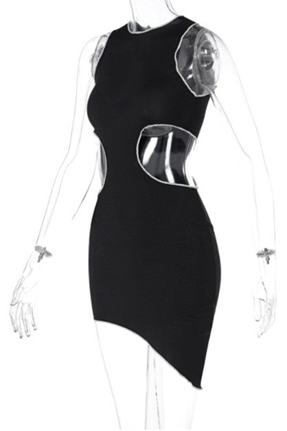 sleeveless vest waist hollow dress