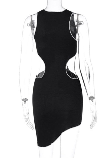 sleeveless vest waist hollow dress