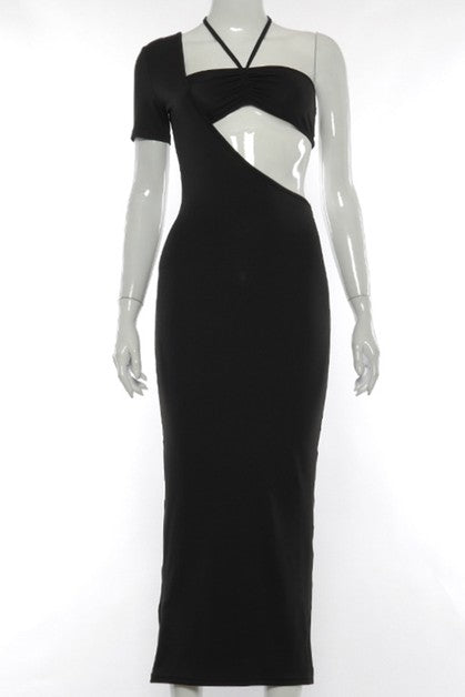 unilateral sleeves dress