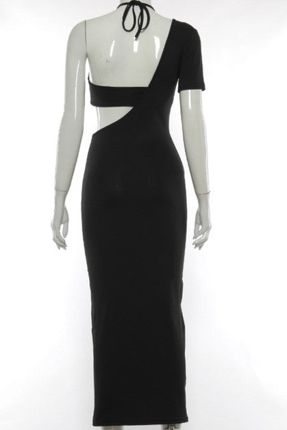 unilateral sleeves dress