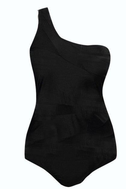 sexy one shoulder one piece plus swimsuit