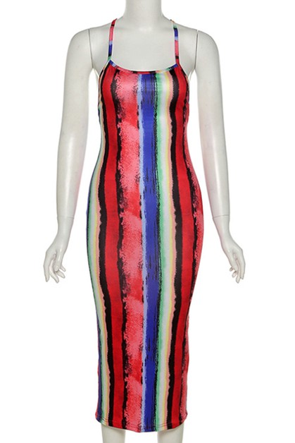 sexy halter straps Slim dress