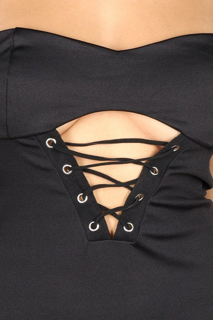 sleeveless breast wrapped slim fit hip dress