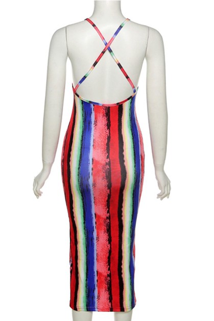 sexy halter straps Slim dress