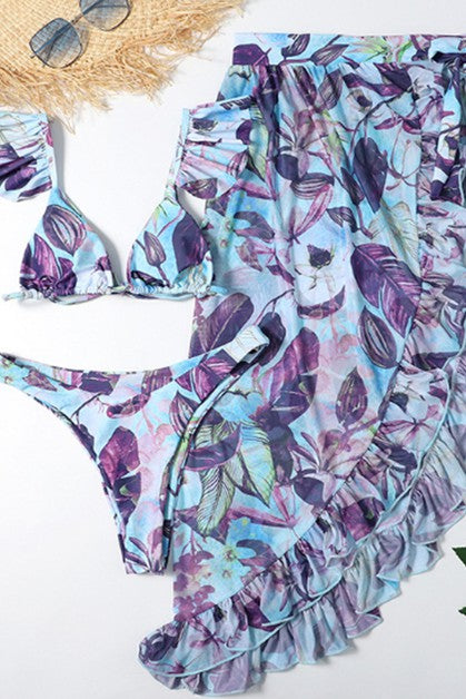 Ladies Split Three piece Swimsuit