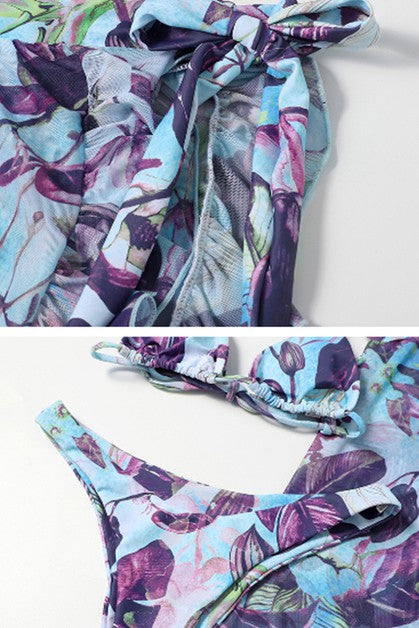 Ladies Split Three piece Swimsuit