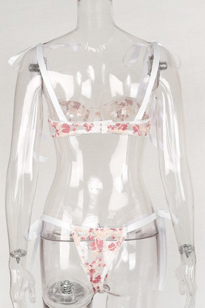 see-through lace mesh embroidery set