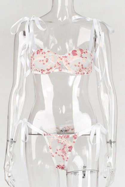 see-through lace mesh embroidery set