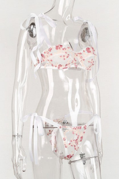 see-through lace mesh embroidery set