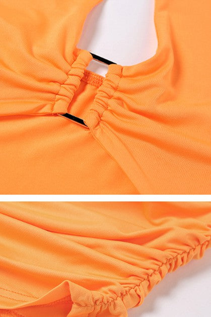 halter neck sexy hollow open back dress