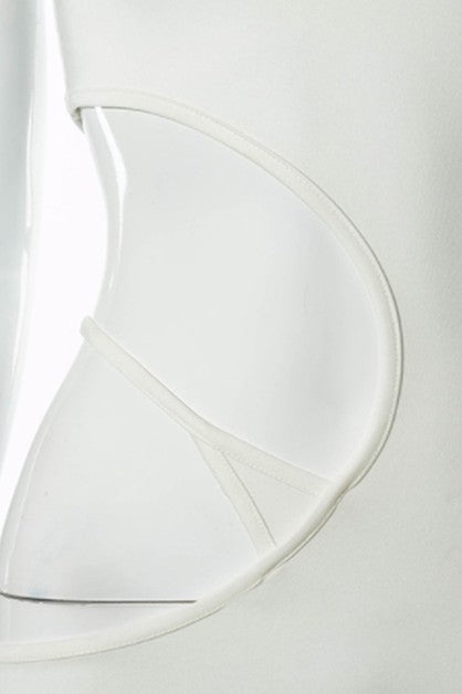 round neck hollow irregular long dress