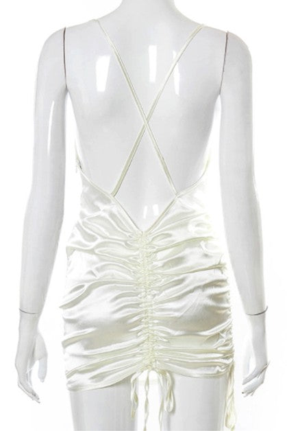 sling pleated sexy dress