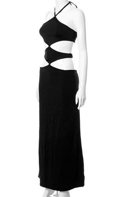 hanging neck hollow design  sexy dress