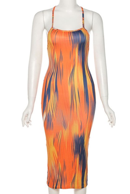 sexy halter straps Slim dress