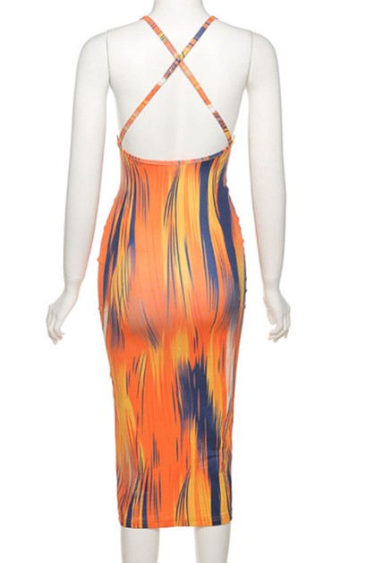 sexy halter straps Slim dress