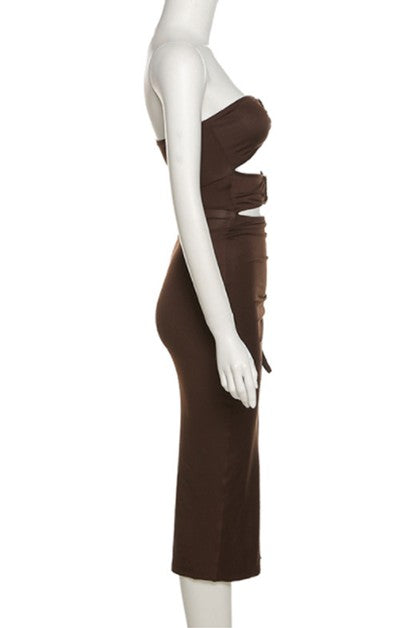 Sexy Hollow High-Split Dress